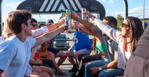 Group event celebrating on Motown Boogie Bus Detroit